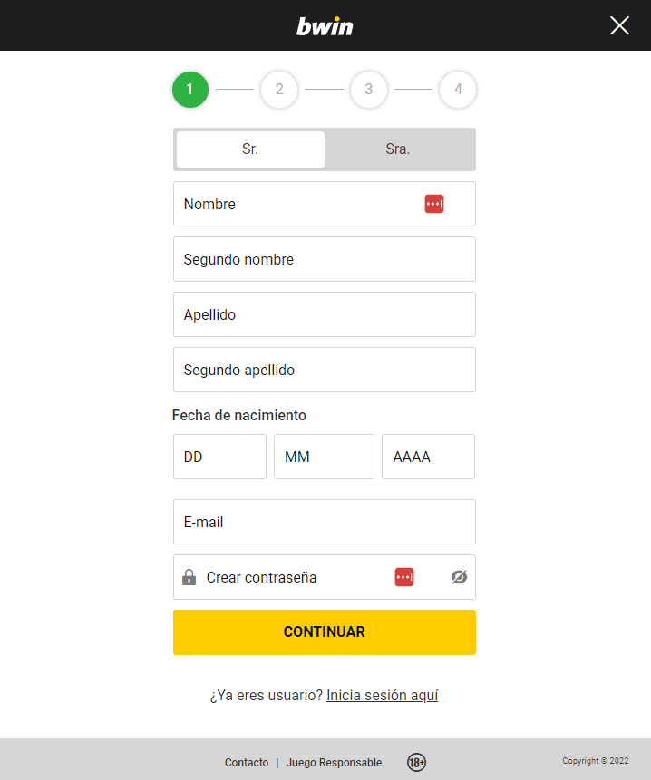 Bwin registro