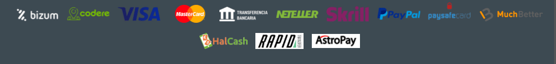 Métodos de pago: depósitos y retiros