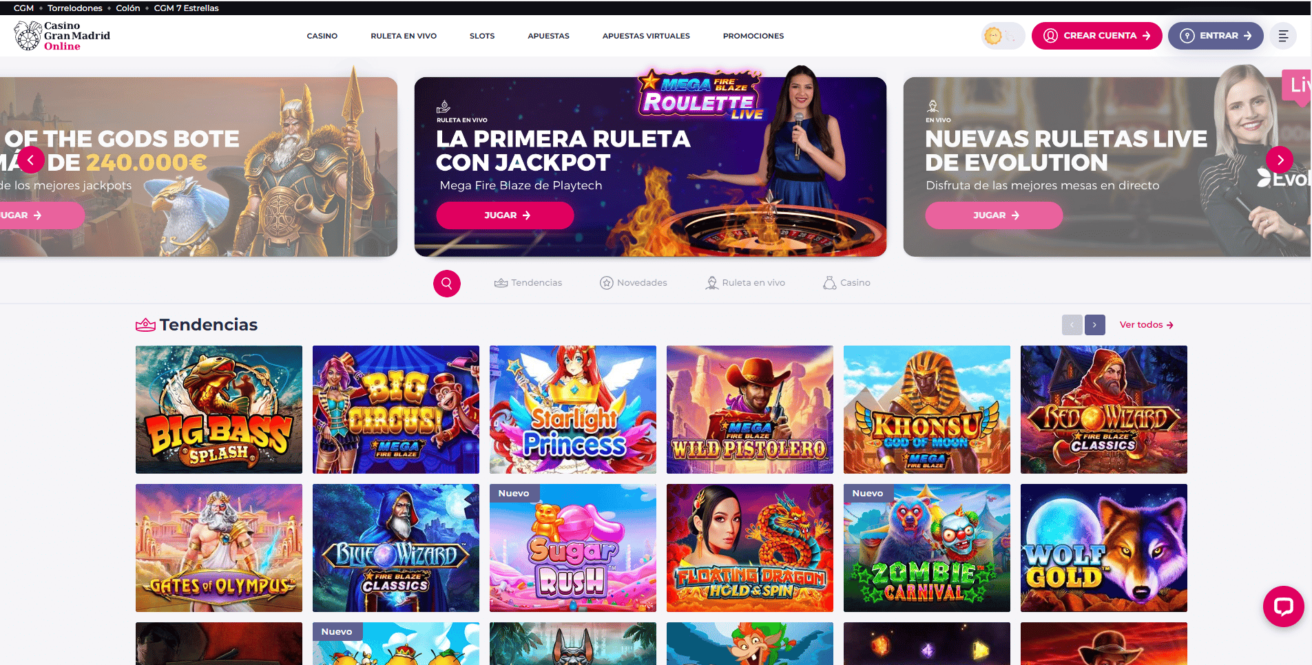 Casino Gran Madrid inicio