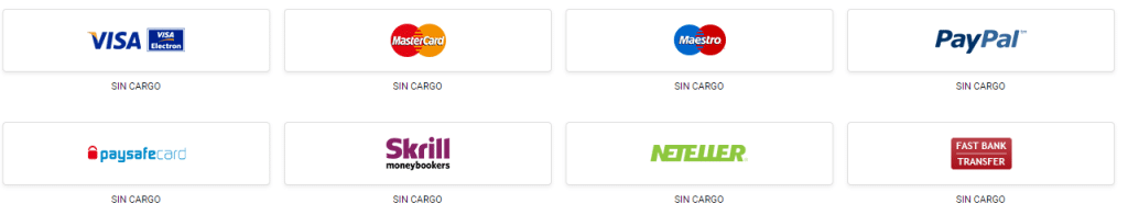 opciones pago Partypoker